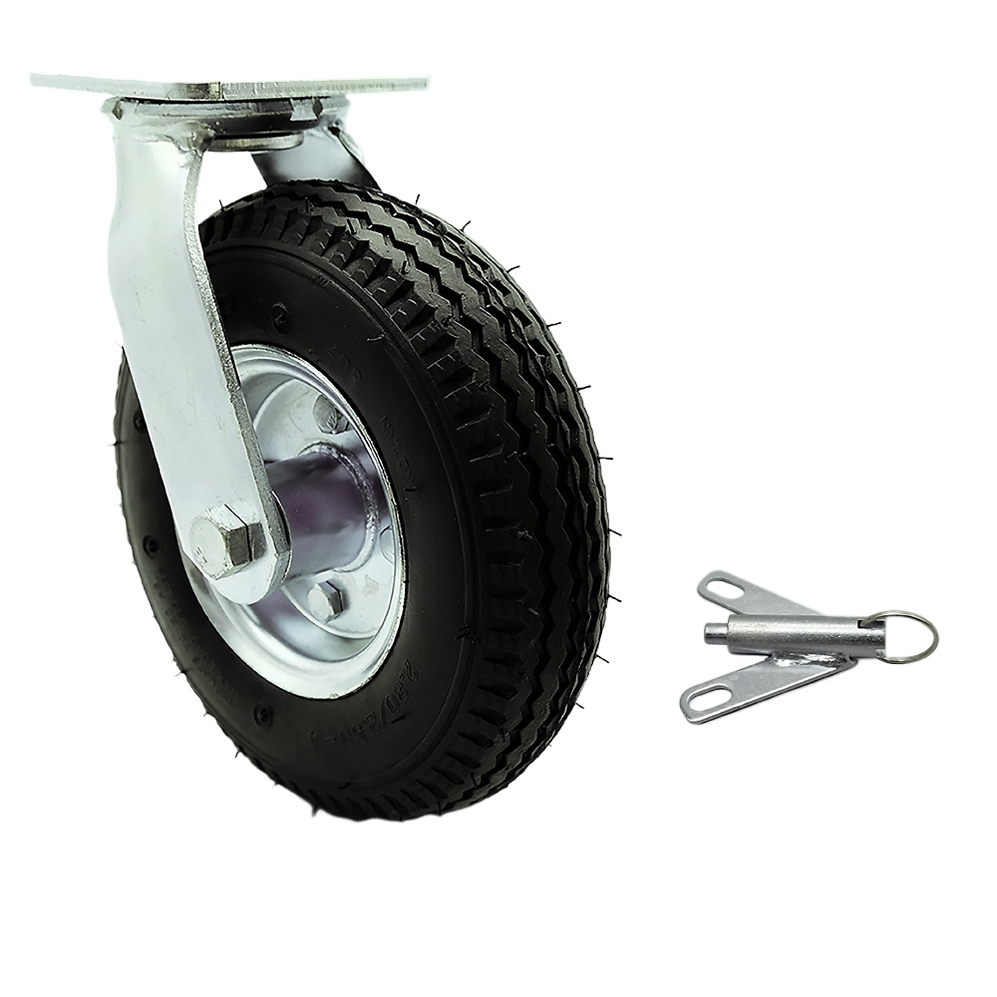 Service Caster, 8in. x 2 1/2in. Plate Caster, Wheel Diameter 8 in, Caster Type Swivel, Package (qty.) 1, Model# SCC-100S280-PNB-BSL